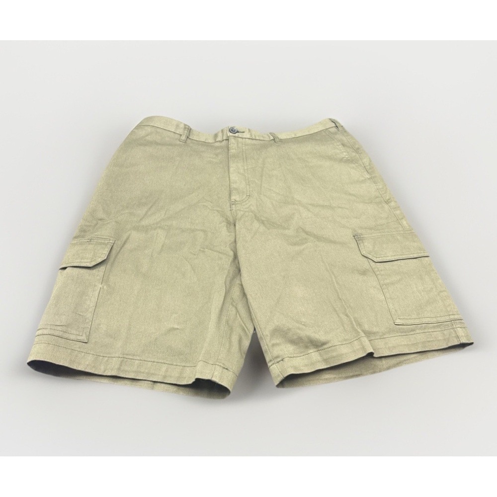 Haggar Mens Olive Green Stretch Flex‎ Waistband Cargo Shorts HS00499 38W NEW